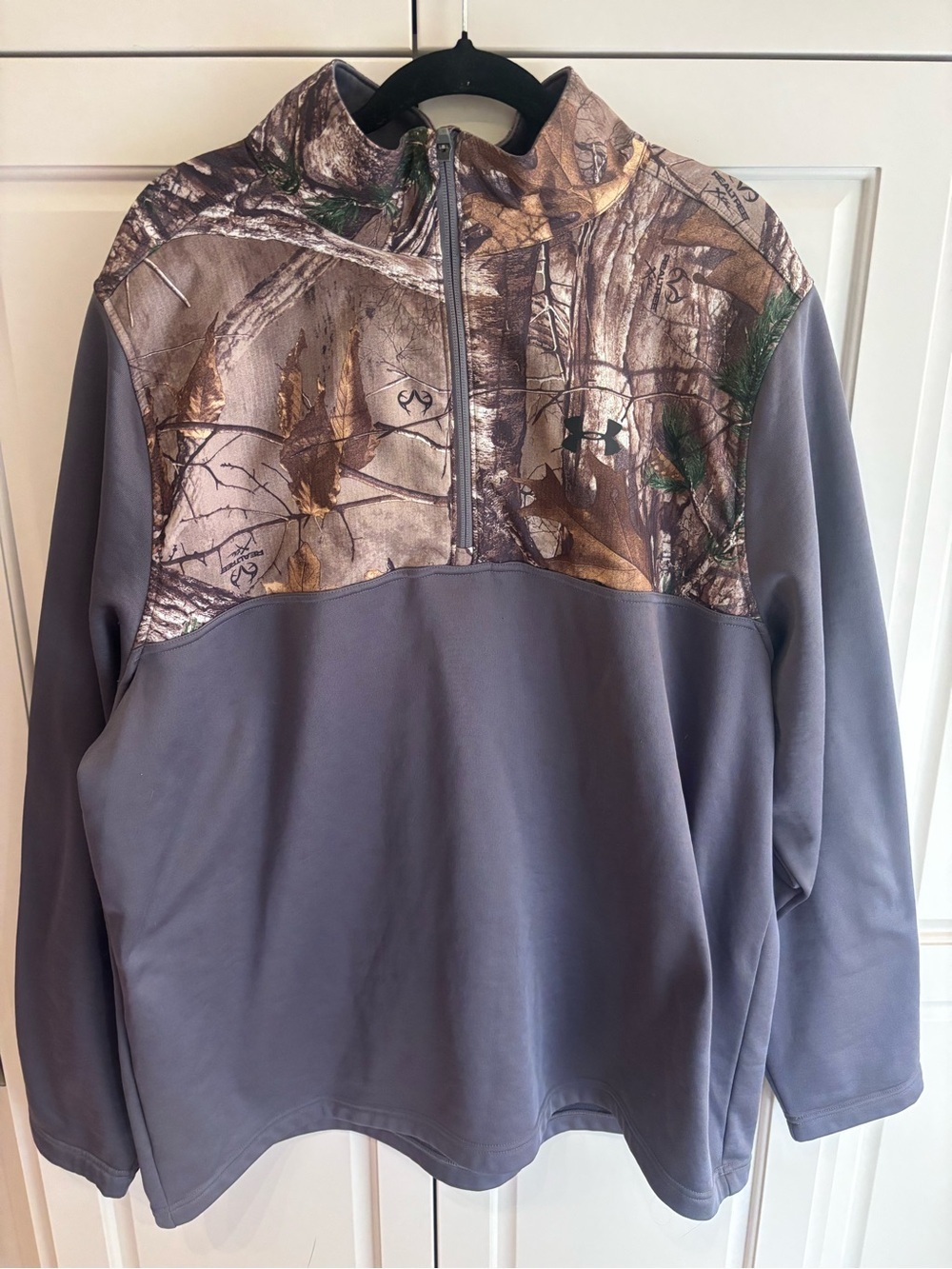 Under armour cold gear realtree APX camo 1/4zip hunting pullover men’s 2xl gray